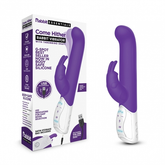 Rabbit Essentials Rechargeable Come Hither G-Spot Rabbit Vibrator Purple with USB Charging and Satin Storage Bag Vibrators - G Spot